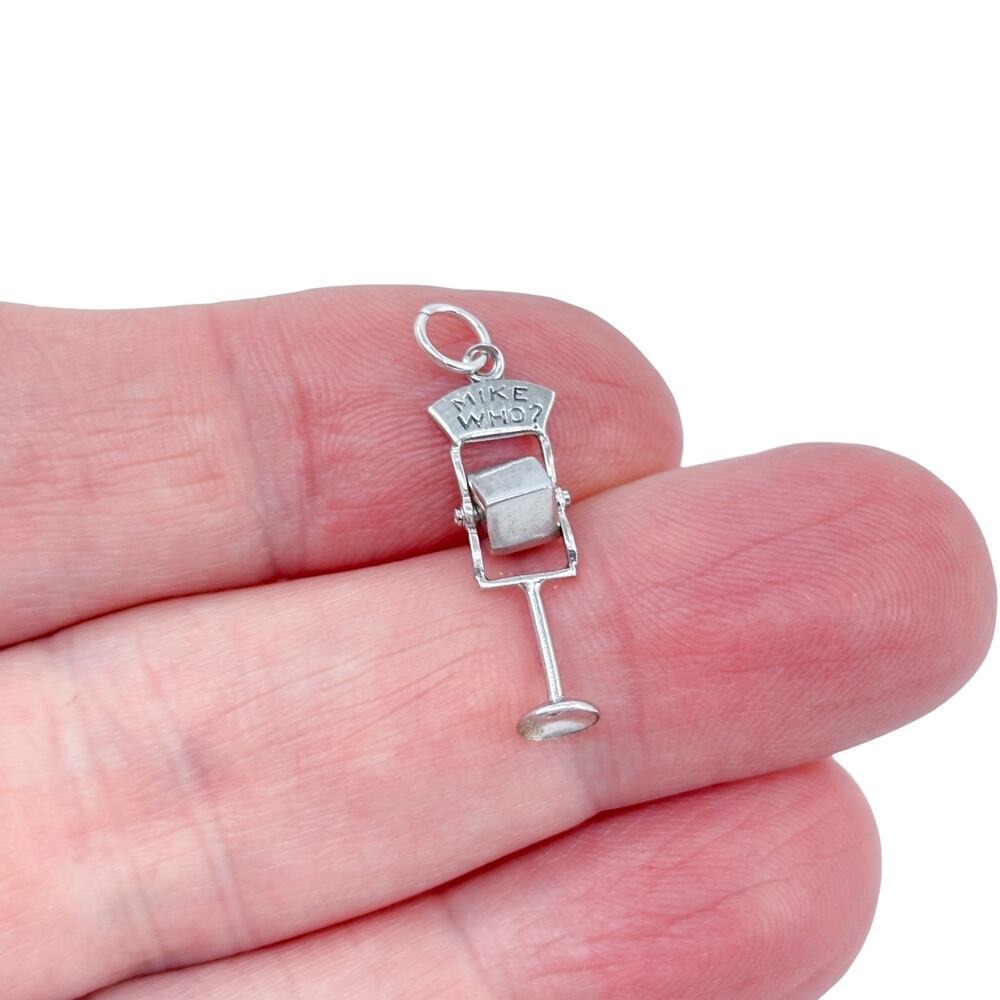 Vintage Sterling Silver 925 Movable MIKE WHO Microphone Charm